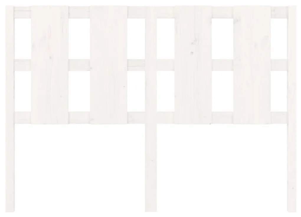 Testiera per Letto Bianca 125,5x4x100 cm Legno Massello di Pino