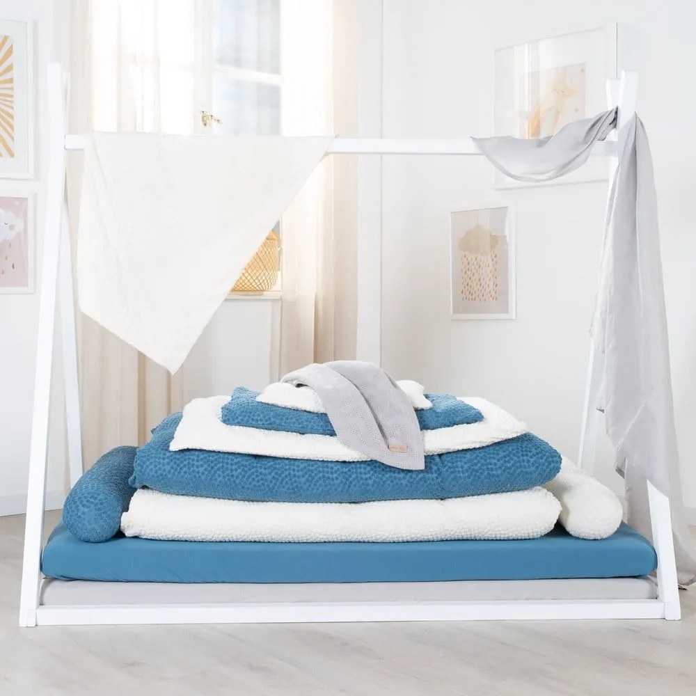 Set copripiumino e federa da bambini blu per culla 80x80 cm Seashells – Roba