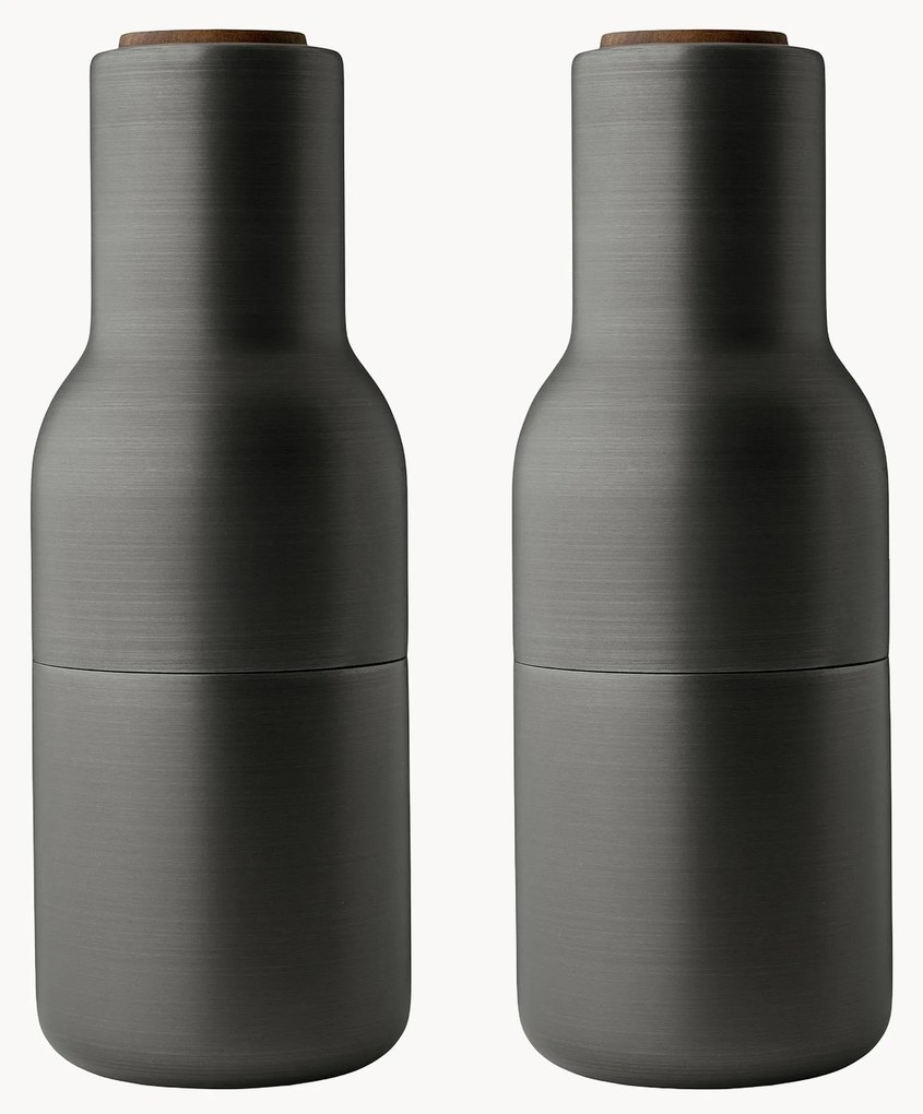 Set macina sale e pepe con coperchio in legno di noce Bottle Grinder 2 pz