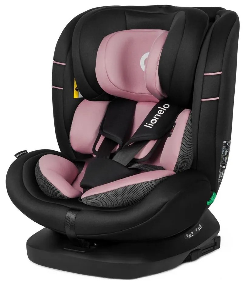 Lionelo - Seggiolino auto con base girevole BASTIAAN i-Size 40-150 cm Rosa