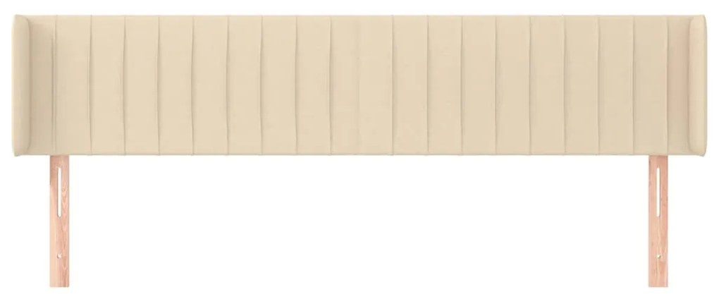 Testiera ad orecchio crema 183x16x78/88 cm in tessuto