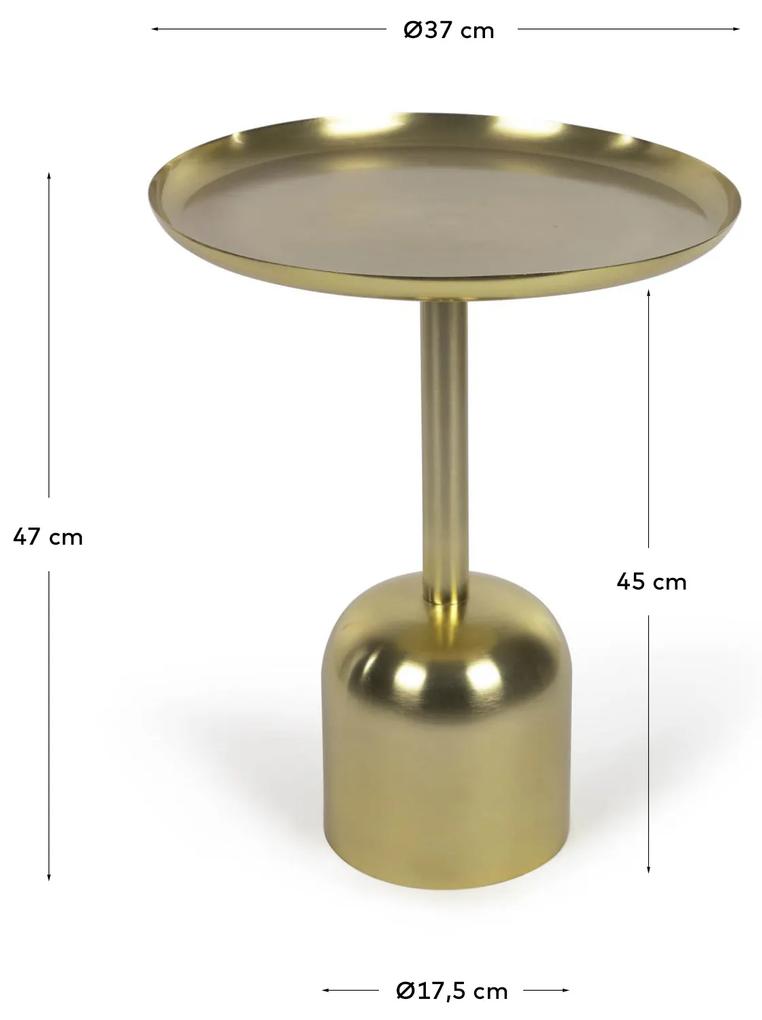 Kave Home - Tavolino rotondo Adaluz in metallo dorato Ã˜ 37 cm