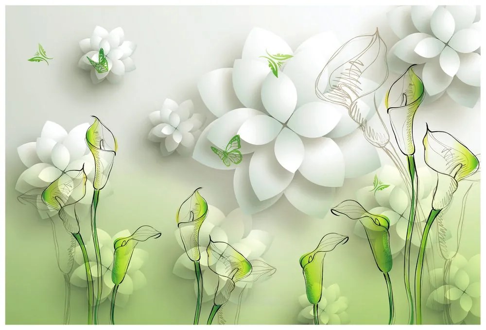 Carta da parati – Fiori astratti