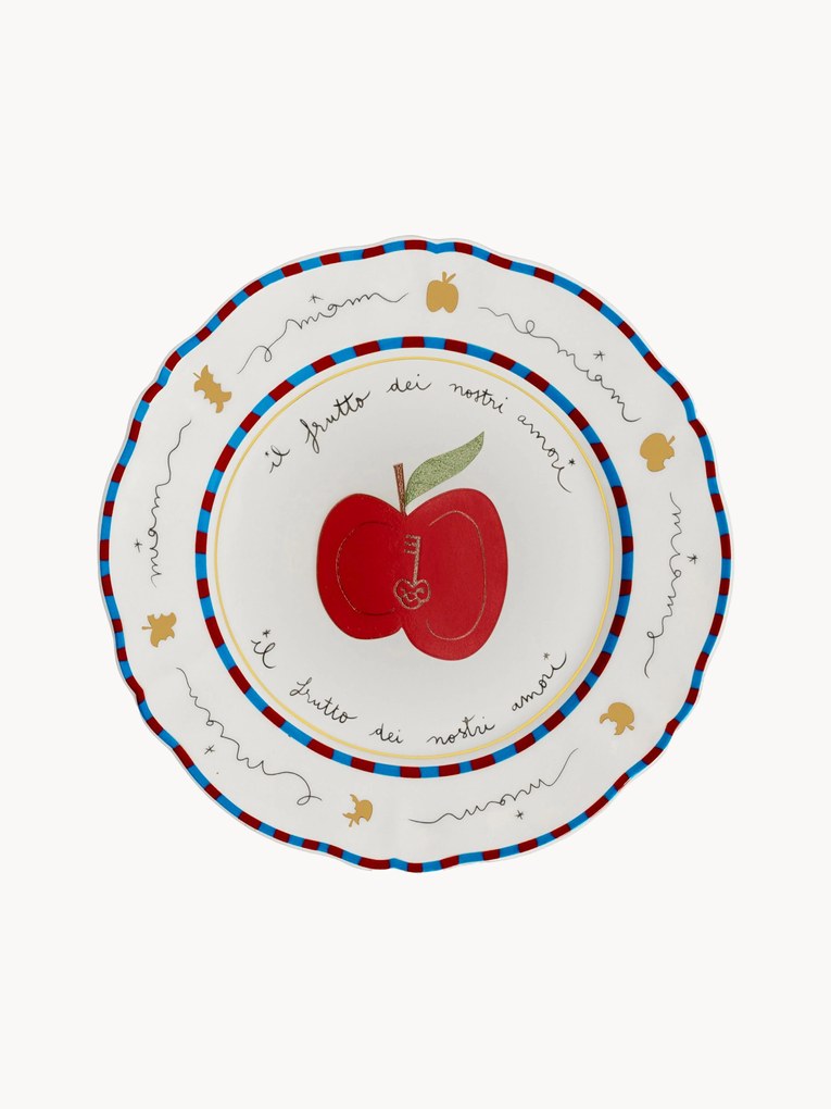 Piatto da colazione in porcellana fatto a mano Apple