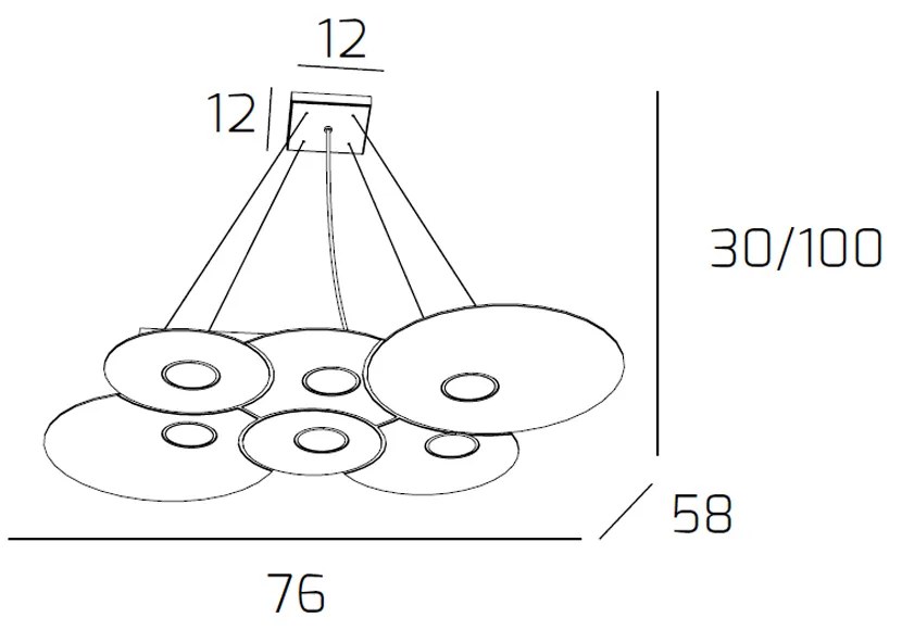 Sospensione Moderna Cloud Metallo Sabbia 6 Luci Gx53