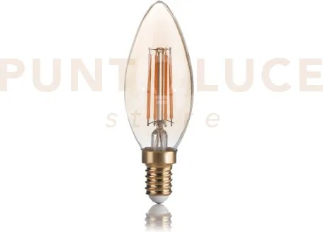 Lampadina attacco e14 oliva in vetro ambra 4 w 400 lm 2200 k ø 35 x...