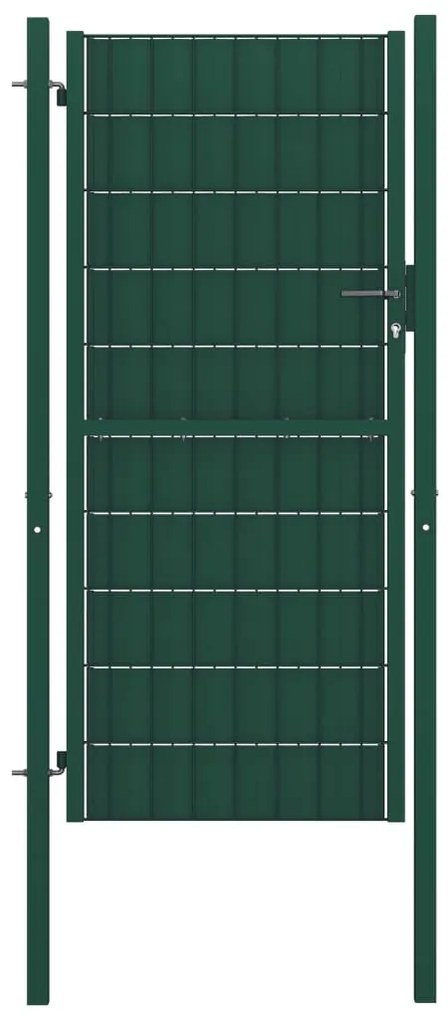 Cancello per Recinzione in PVC e Acciaio 100x124 cm Verde