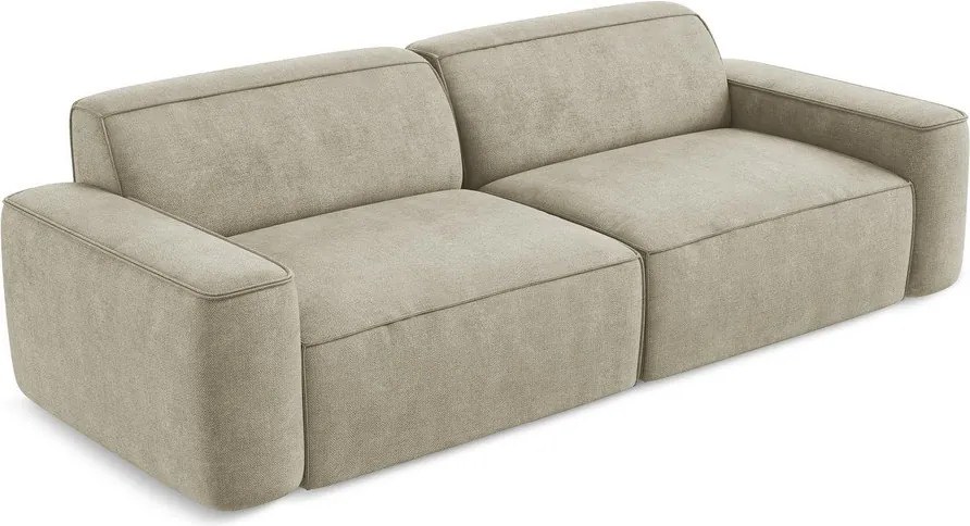 Divano beige con rivestimento in ciniglia 244 cm Omao – Makamii