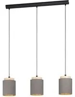 Lampadario Industrial Albariza 3 Luci Metallo Nero E Marrone