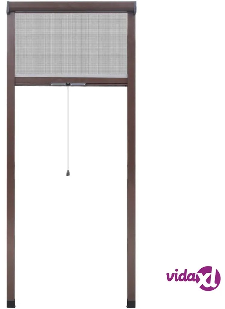 vidaXL Zanzariera avvolgibile a rullo per finestre marrone 80 x 170 cm