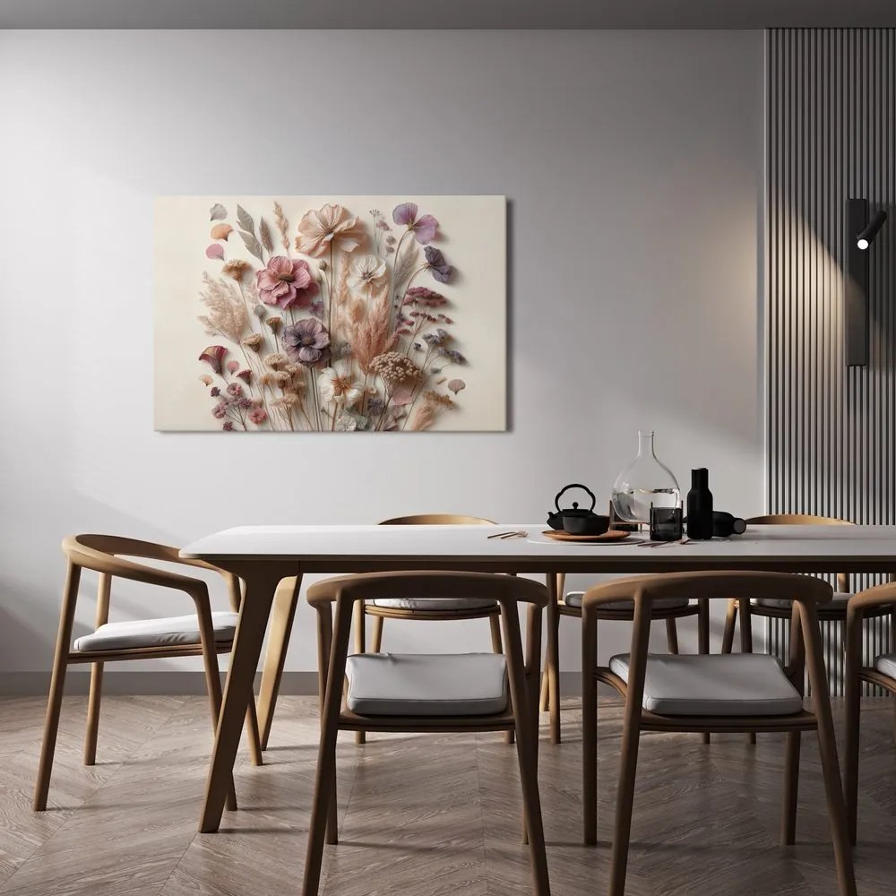 Quadro su tela – Fiori vintage su sfondo chiaro