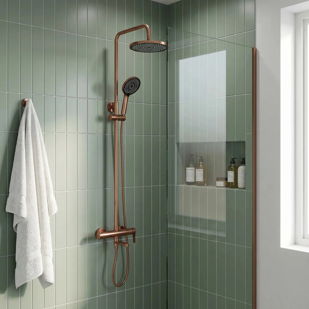 Set Doccia Rea Arcos brush copper