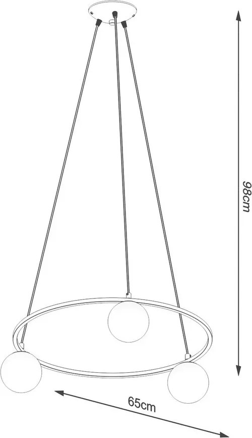 Lampadario bianco/nero con paralume in vetro Umerta – Sollux