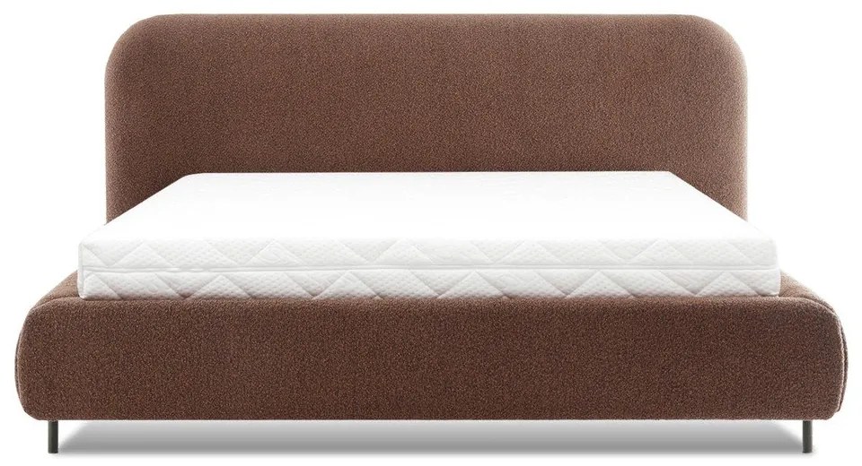 Letto matrimoniale imbottito color terracotta con contenitore e rete inclusi 180x200 cm Pointt – ELTAP