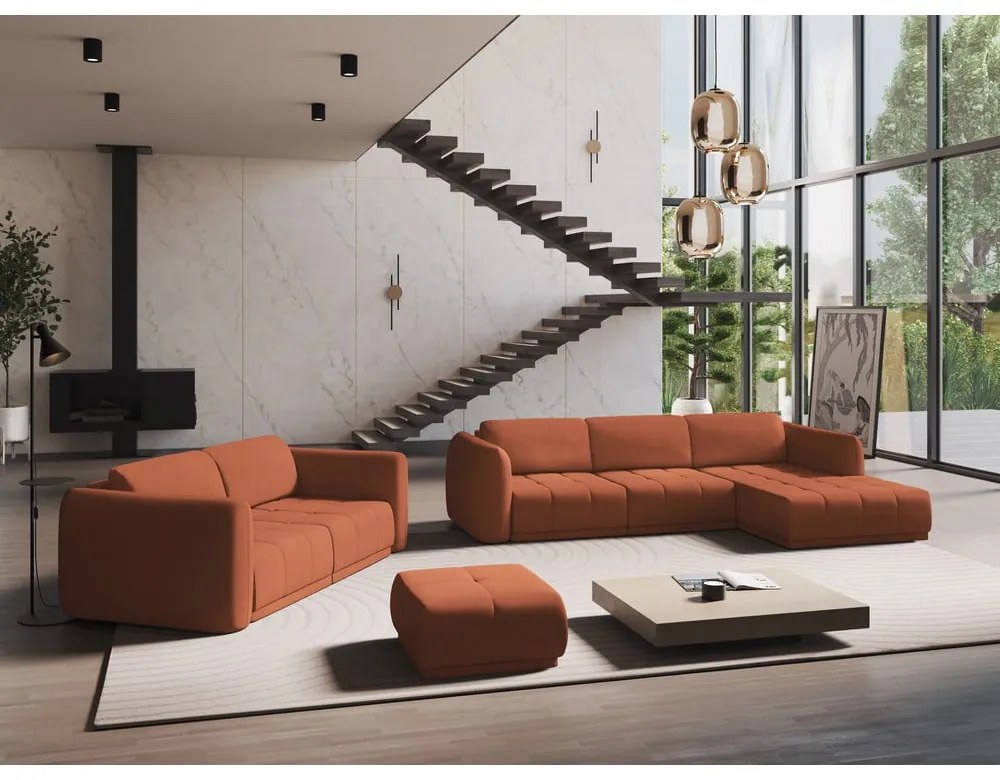Divano arancione 210 cm Hoku – Makamii