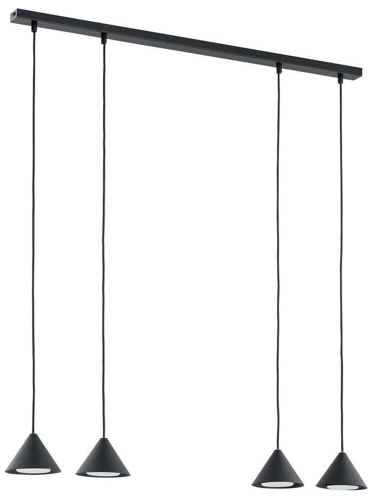 Sospensione Minimal Skadi 4 Luci In Acciaio Nero