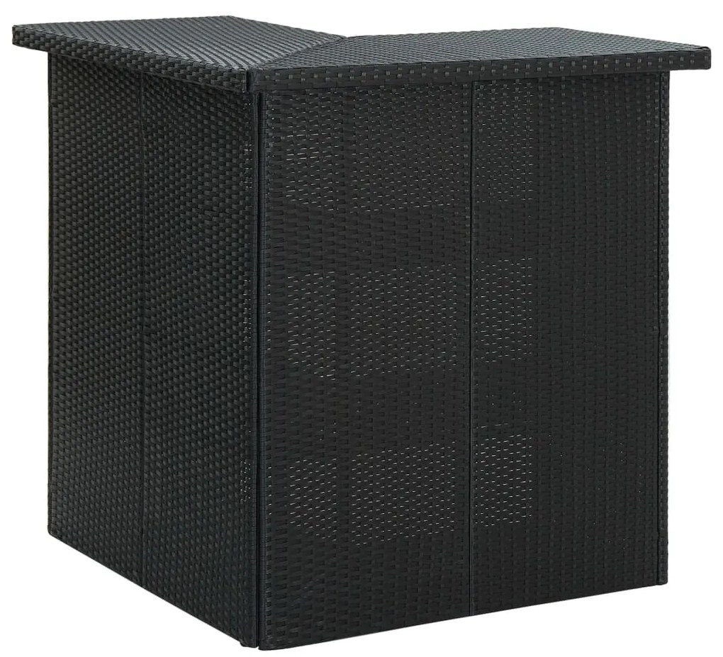 Tavolo Da Bar Ad Angolo Nero 100x50x105 Cm İn Polyrattan /