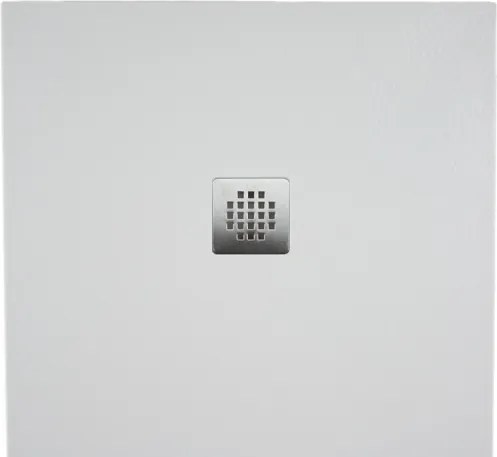 Piatto doccia in mineralmarmo 70x100 cm bianco effetto pietra con griglia e piletta sifonata