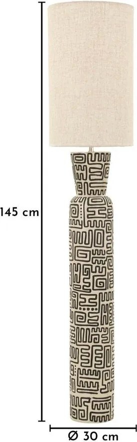 Lampada da terra nera/color crema con paralume in tessuto (altezza totale 145 cm) Nairobi – Mauro Ferretti