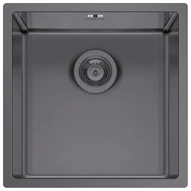 Lavello integrato 1 vasca PYRAMIS Astris inox L 40 x L 40 cm grigio
