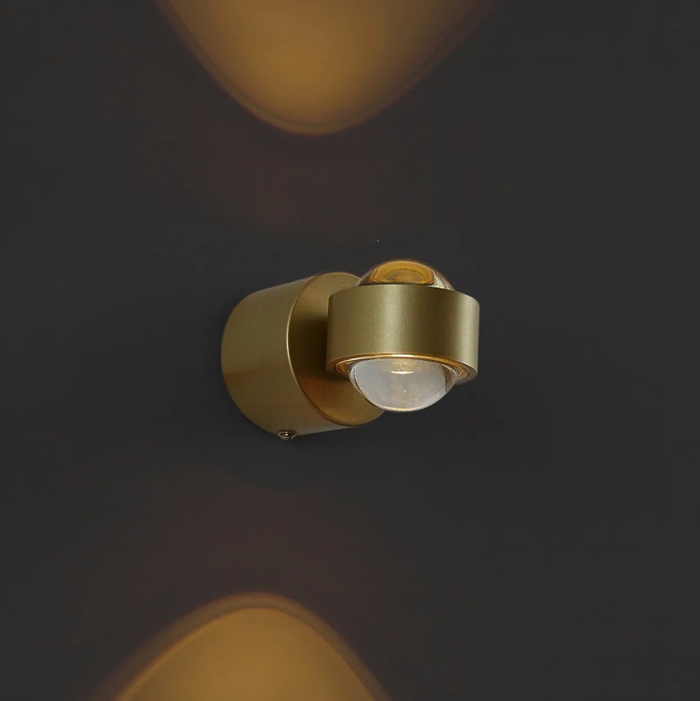 Lampada da parete di design ottone con LED IP44 - Lens