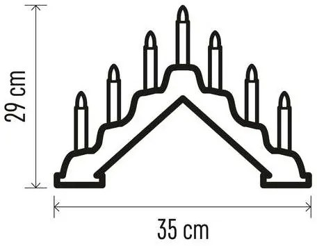 Candeliere natalizio LED 7xLED/2xAA bianco
