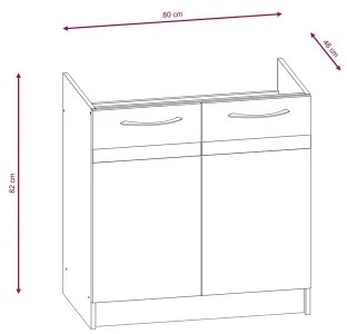 Cucina componibile VALERIA 240 cm rovere sonoma/marrone