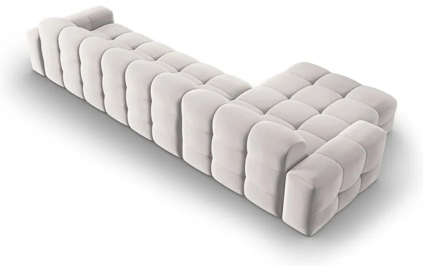 Divano angolare in velluto grigio chiaro (angolo sinistro) Kendal - Micadoni Home