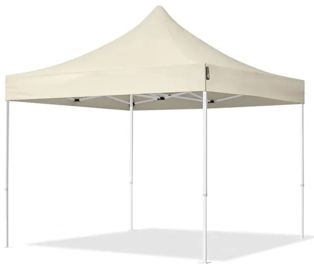 TOOLPORT 3x3m gazebo pieghevole con laterali (finestre), ECONOMY acciaio, crema - (59035)