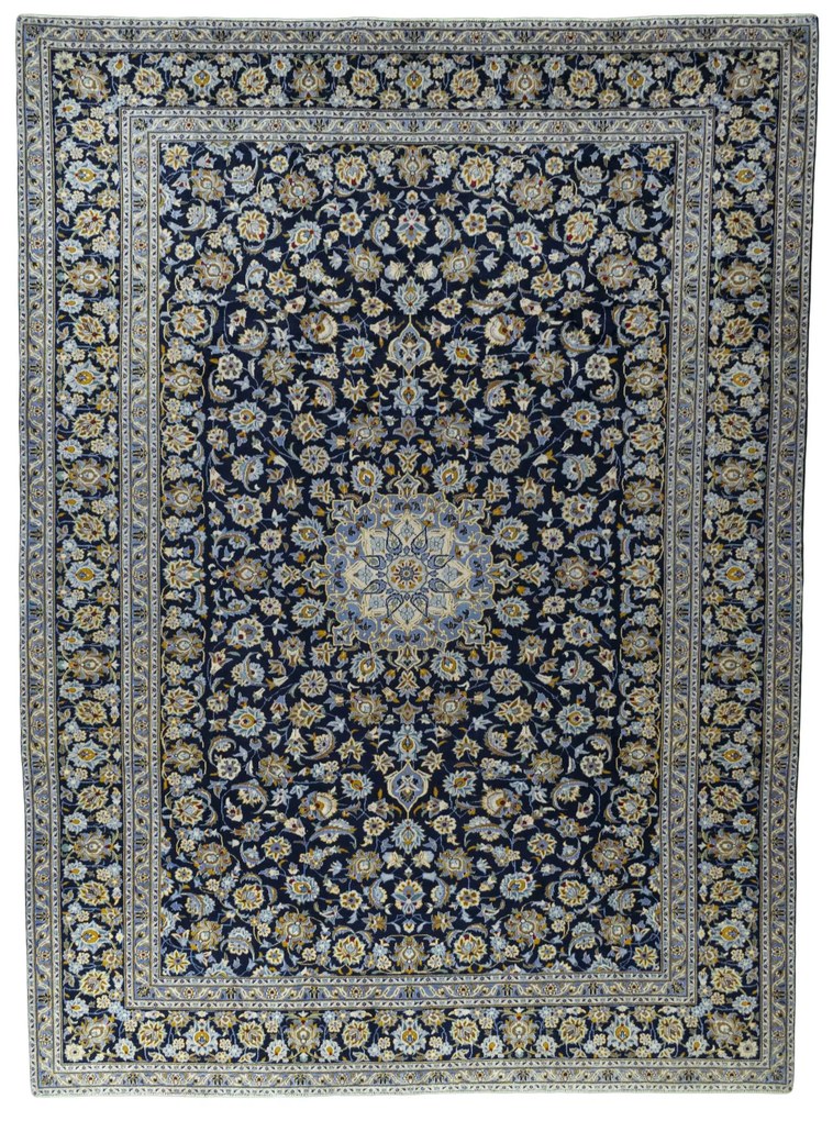Kashan Tappeto persiano 420x310 Blu (Iran) Annodato A Mano