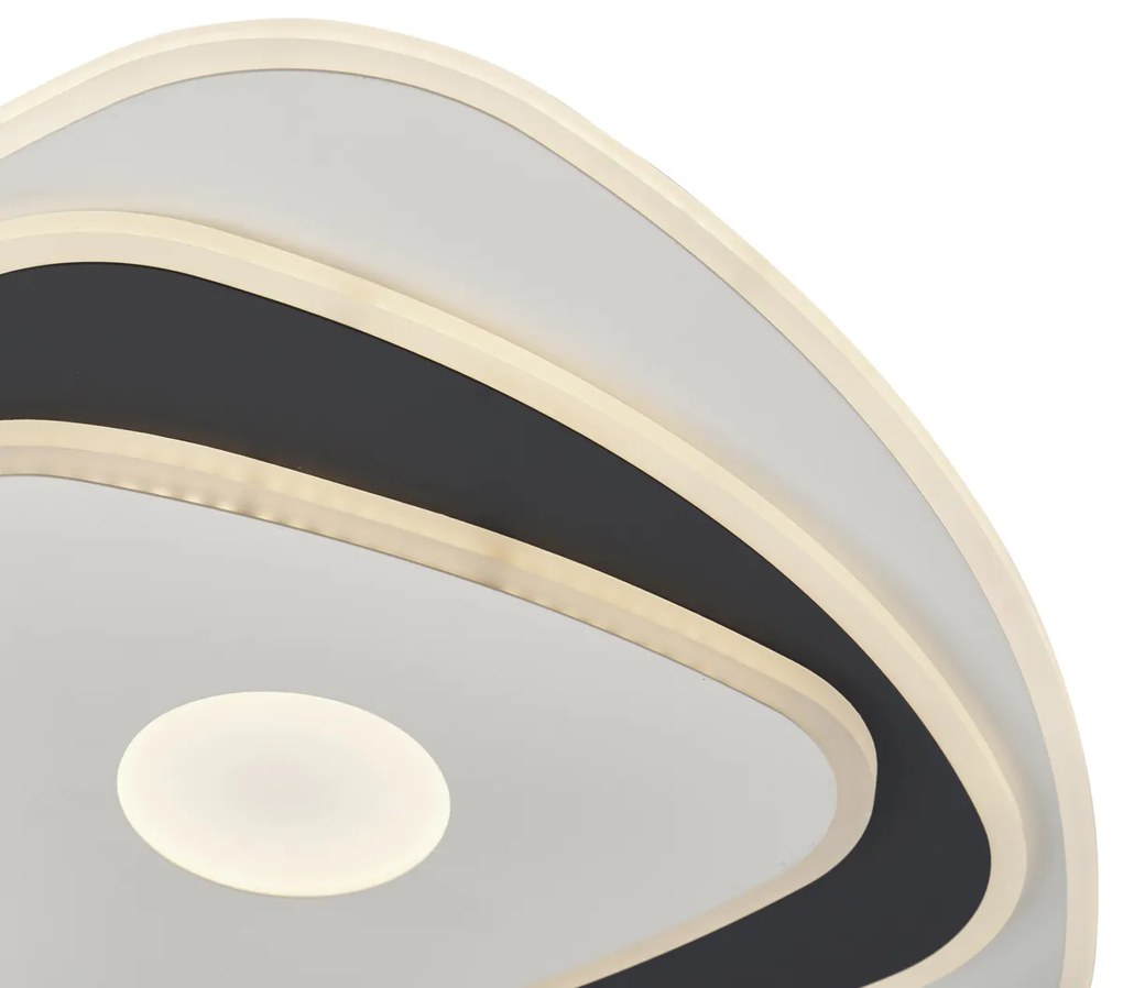 Plafoniera di design bianca con forma organica grigio scuro con LED dimmerabile - Taylor