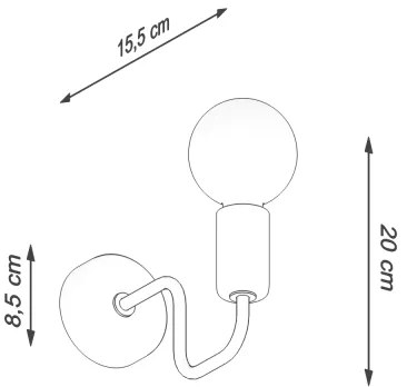 Sollux SL.1445 - Applique VECTOR 1xE27/15W/230V nero