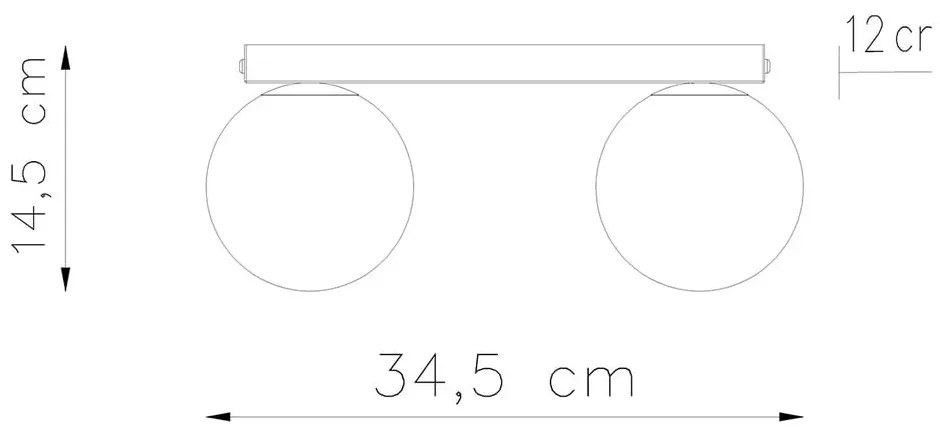 Lampada da soffitto bianca con paralume in vetro ø 12 cm Umerta - Sollux