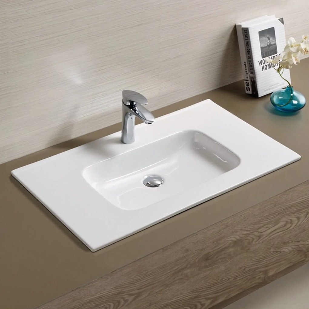 Lavabo Da Incasso 80x46 Cm Rubicer "Break The Rules" Bianco Lucido