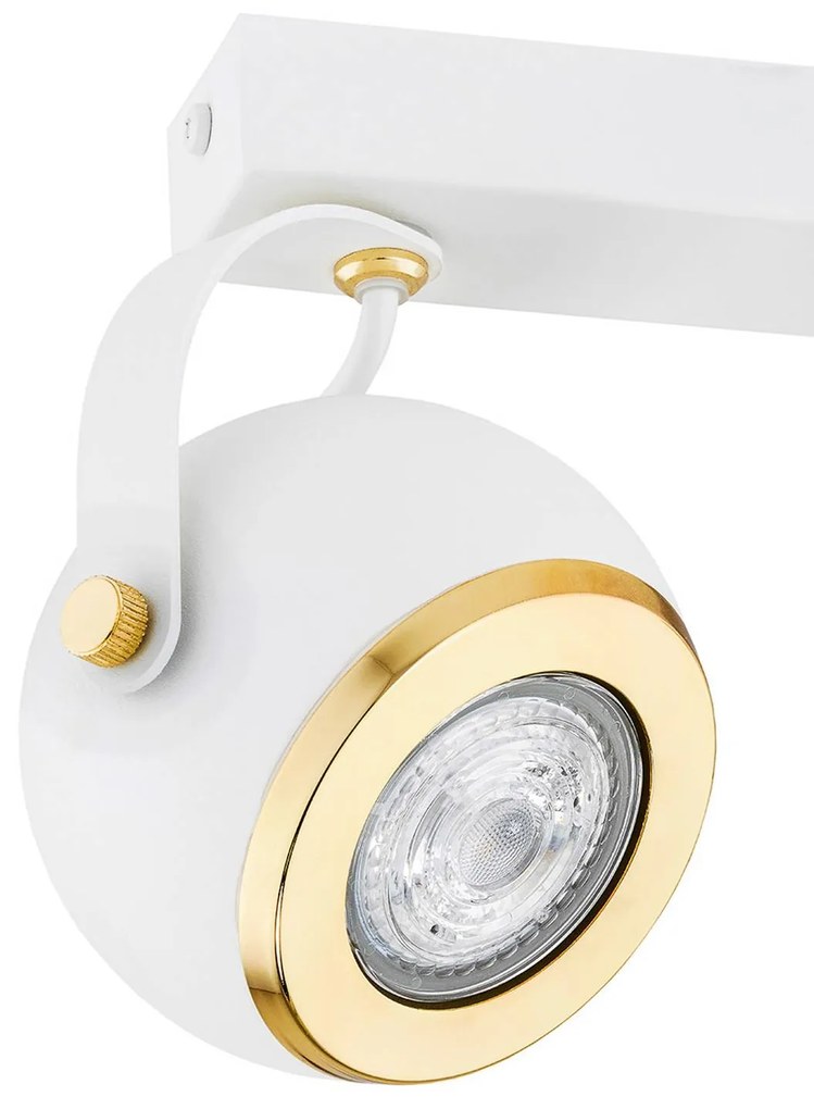 Argon Faretto da soffitto Kos Plus, 2 luci, ottone/bianco