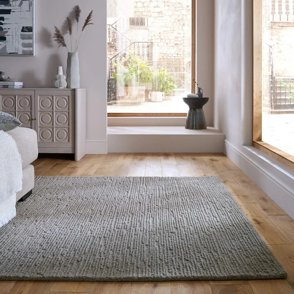 Tappeto grigio in lana tessuto a mano 160x230 cm Harris Boucle – Flair Rugs