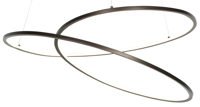 Lampada a sospensione di design bronzo 72 cm con LED a 3 livelli di dimmerazione - Rowan