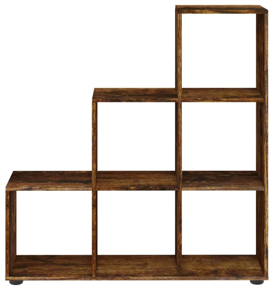 Libreria a Scala Rovere Fumo 107 cm in Legno Multistrato