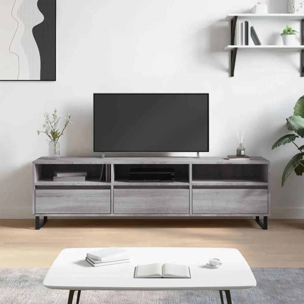 Mobile porta tv grigio sonoma 150x30x44,5 cm legno multistrato