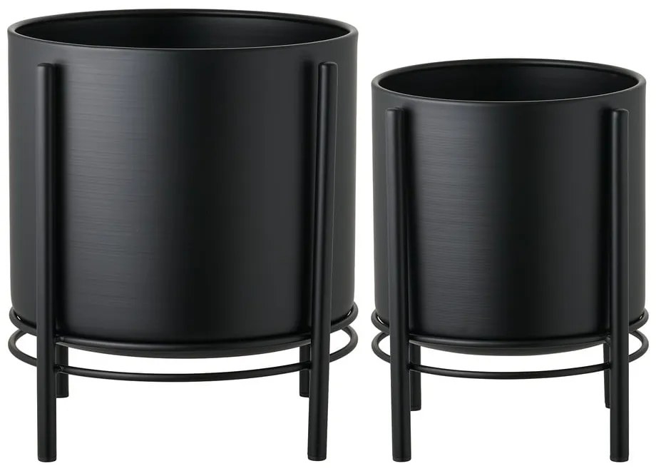 Set di coprivaso in metallo 2 pz ø 25 cm Svarta – House Nordic