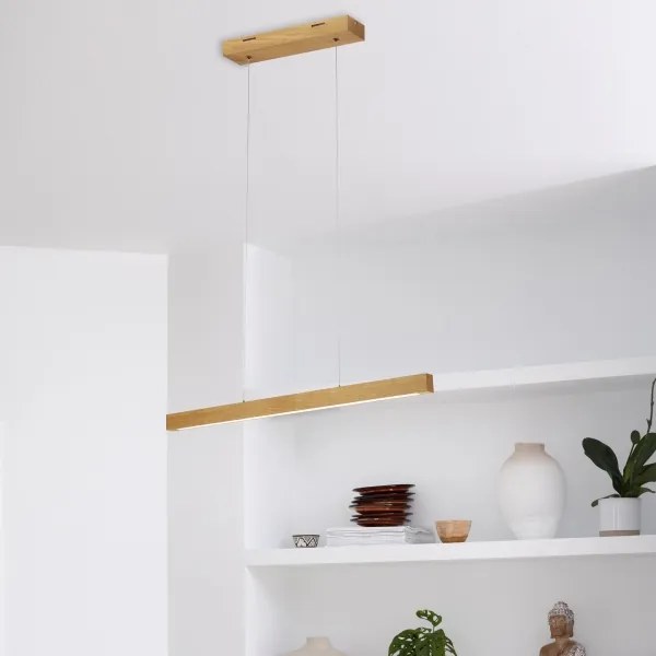 Lampada a sospensione LED su cavo VERDE LED/18W/230V 3000K 76 cm rovere