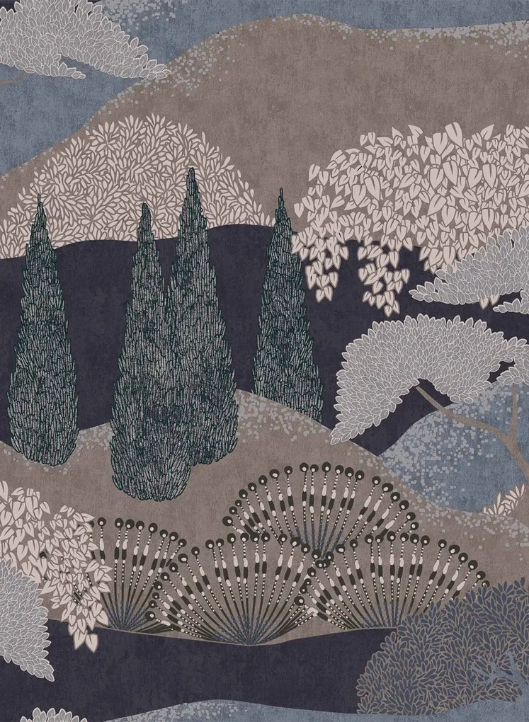 Coordonne Carta da parati Jardin Japones - Anil