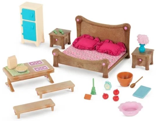 Li'l Woodzeez - Set di giocattoli per la camera da letto e la sala da pranzo