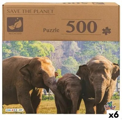 Puzzle Colorbaby Elephant 500 Pezzi 6 Unità 61 x 46 x 0,1 cm