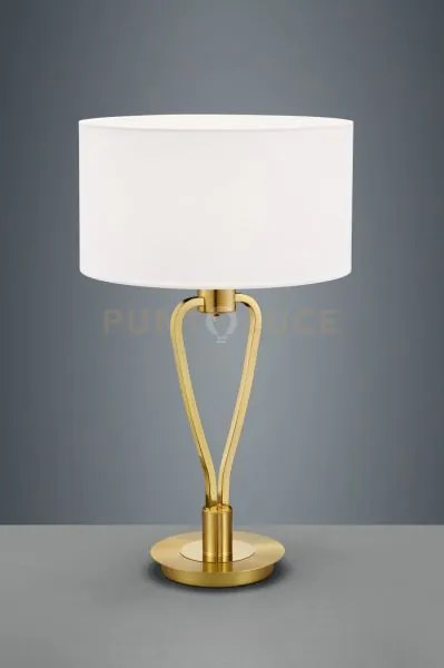 Paris ii lampada da tavolo ottone satinato con paralume ed interrut...
