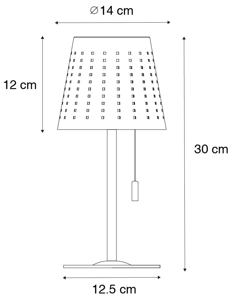 Set di 2 lampade da tavolo nere incl. LED ricaricabile e solare dimmerabile a 3 livelli - Ferre