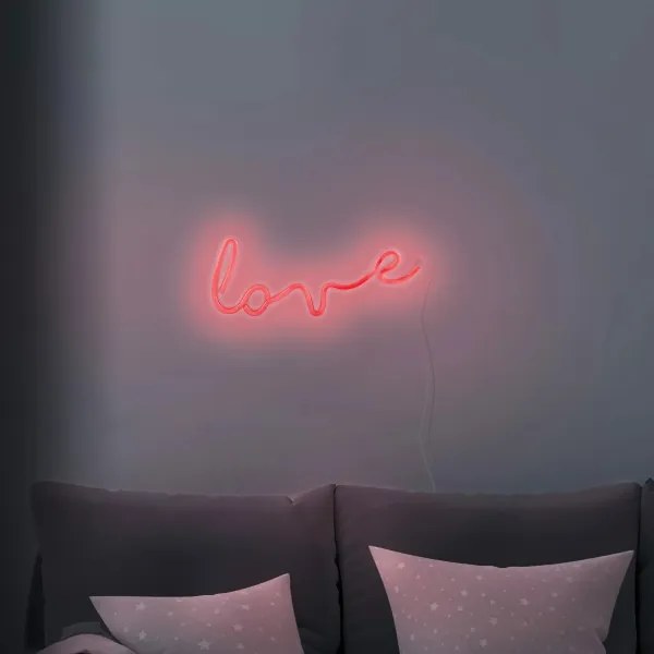 LED Decorazione murale al neon LOVE LED/3W/3xAA USB rosso