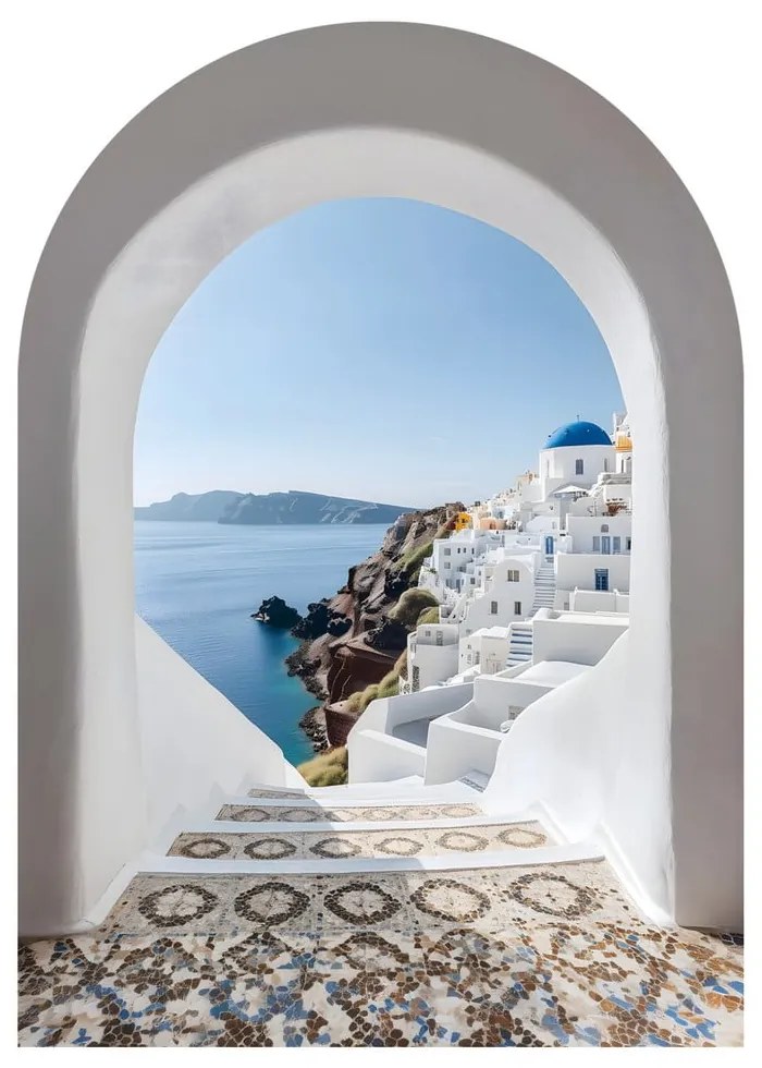 Dipinto su vetro 70x100 cm Oia – Styler