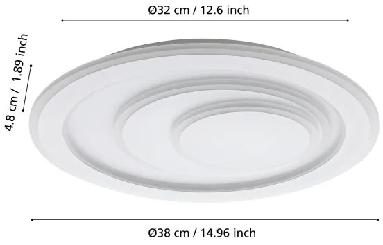 Eglo 32052 - Plafoniera LED PALAGIANO LED/14,7W/230V diametro 38 cm