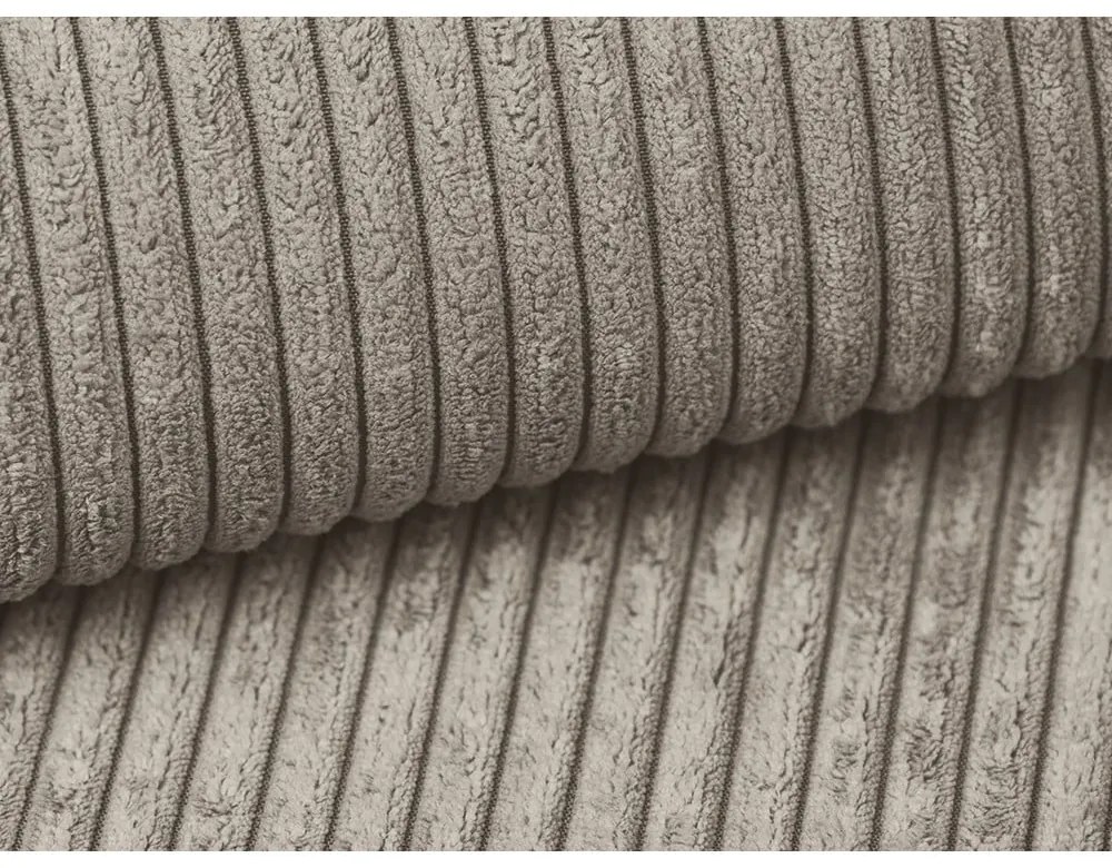 Divano marrone chiaro allungabile con rivestimento in velluto a coste 195 cm Nona – Makamii